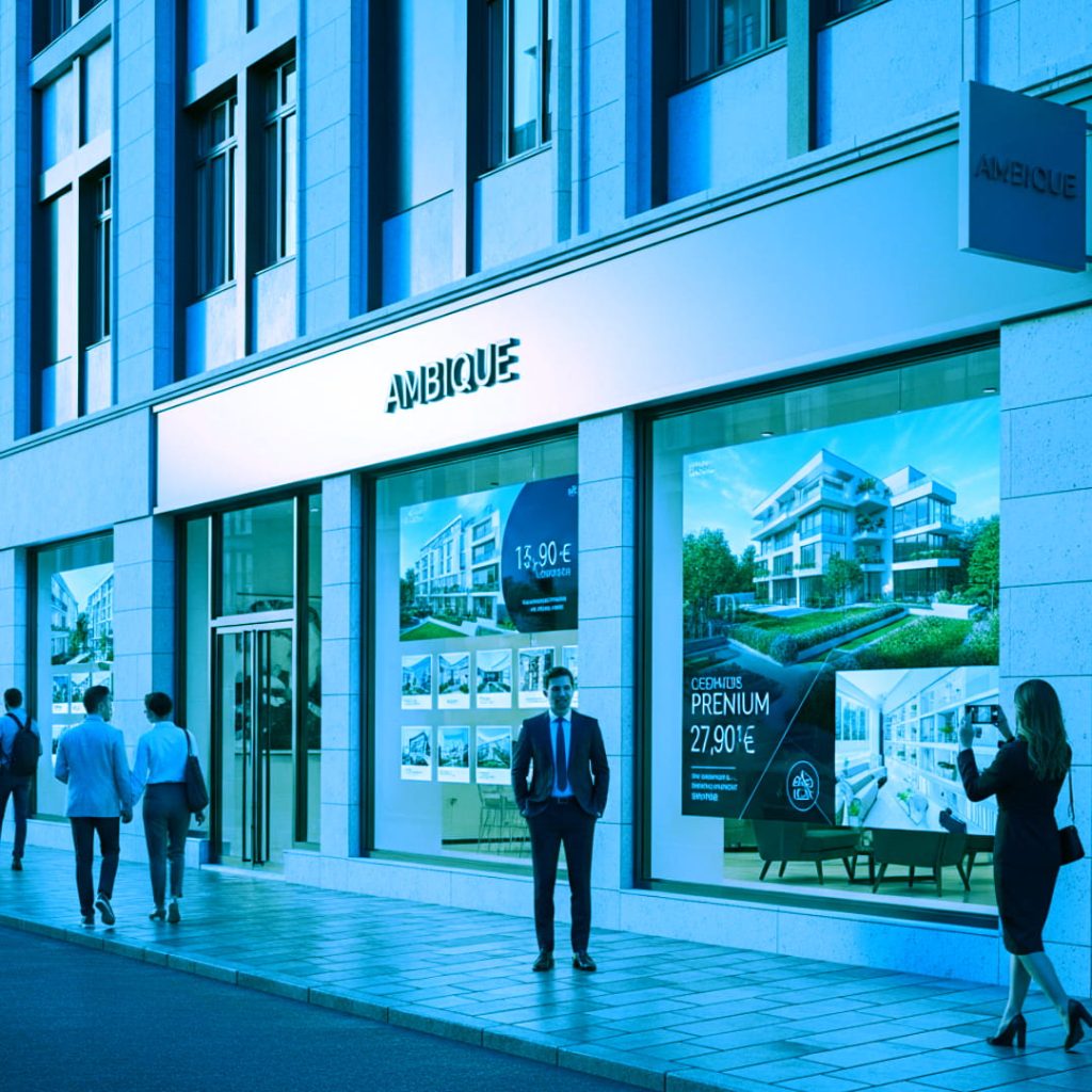 AGENCE IMMOBILIERE FILM LED VITRINE