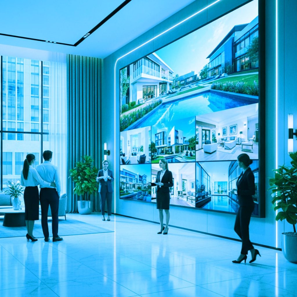 AGENCE IMMOBILIERE MUR LED GEANT