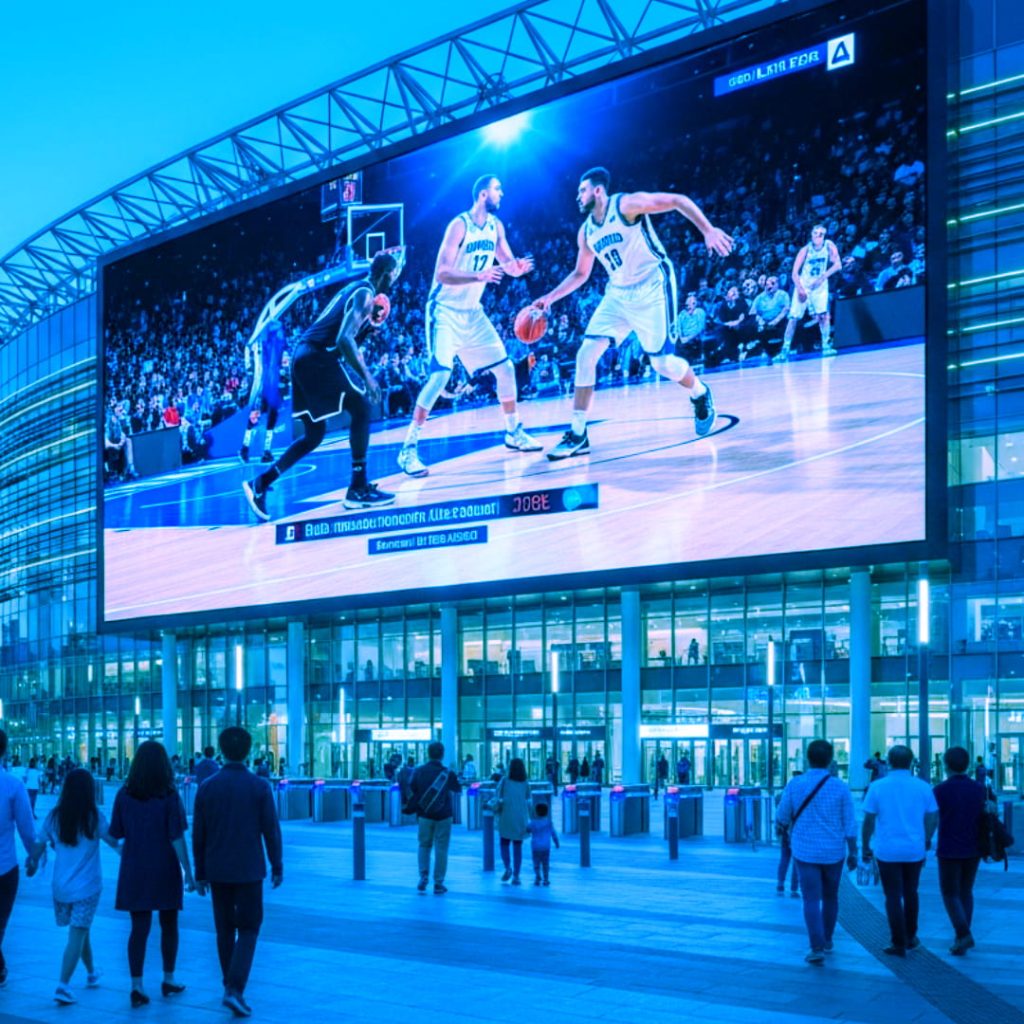 COMPLEXE SPORTIF MUR LED GEANT FACADE