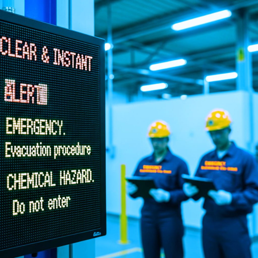 SITE INDUSTRIEL ECRAN LED URGENCES
